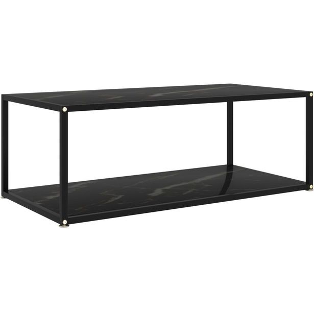 Sohvapöytä musta 100x50x35cm karkaistu lasi_1