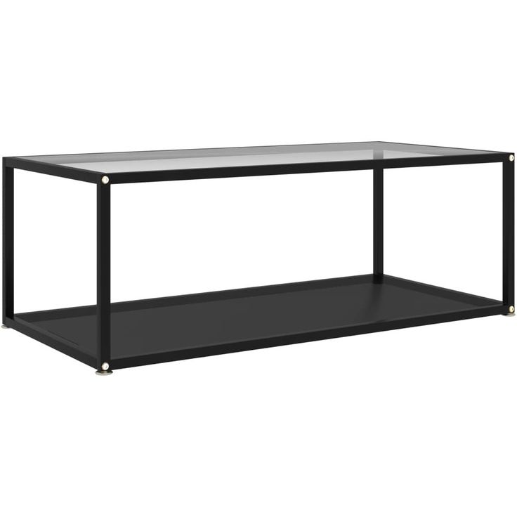 Sohvapöytä läpinäkyvä ja musta 100x50x35 cm karkaistu lasi_1