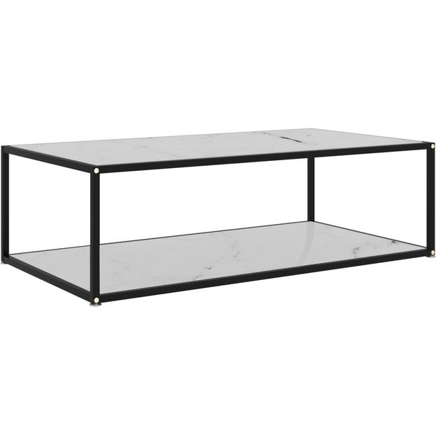 Sohvapöytä valkoinen 120x60x35 cm karkaistu lasi_1