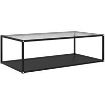 Sohvapöytä läpinäkyvä ja musta 120x60x35 cm karkaistu lasi