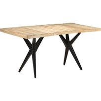 Ruokapöytä, 160x80x76cm, karkea mangopuu
