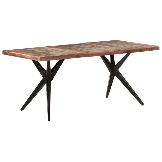 Ruokapöytä, 180x90x76 cm, täysi kierrätetty puu