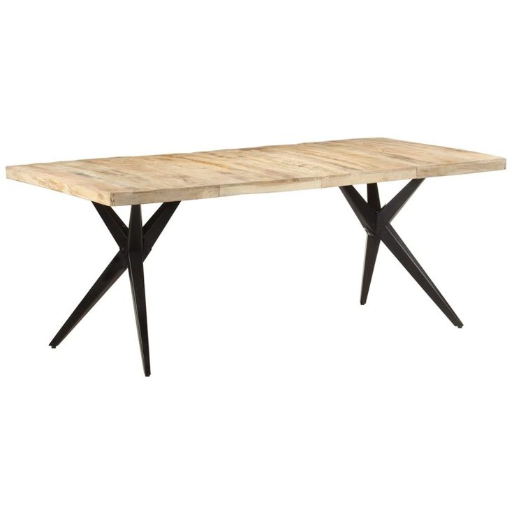 Ruokapöytä, 200x90x76 cm, karkea mangopuu
