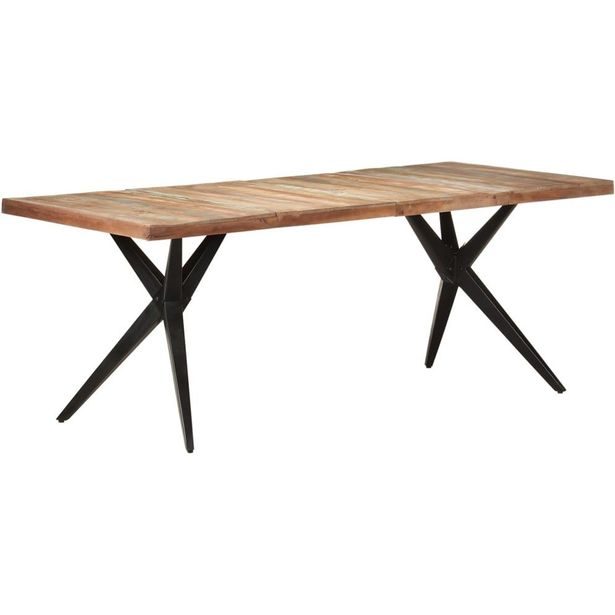 Ruokapöytä, 200x90x76 cm, täysi kierrätetty puu