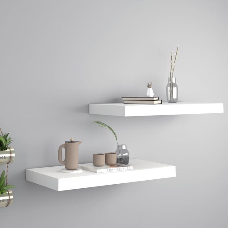 Kelluvat seinähyllyt 2 kpl valkoinen 50x23x3,8 cm mdf_1