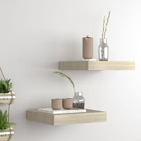 Kelluvat seinähyllyt 2 kpl tammen värinen 23x23,5x3,8 cm mdf