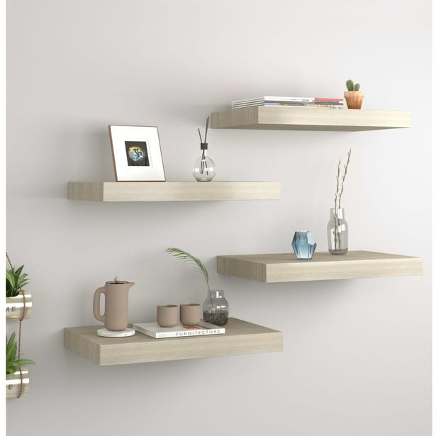 Kelluvat seinähyllyt 4 kpl tammi 40x23x3,8 cm mdf_1