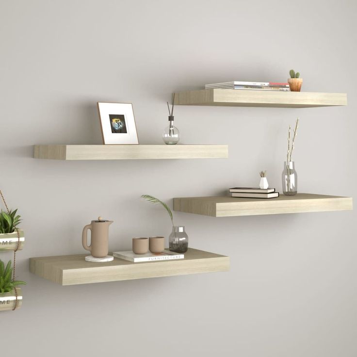 Kelluvat seinähyllyt 4 kpl tammi 50x23x3,8 cm mdf_1