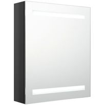 Kylpyhuoneen LED-peilikaappi, kiiltävä musta, 50x14x60cm