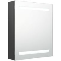 Kylpyhuoneen LED-peilikaappi, harmaa, 50x14x60cm