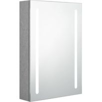 Kylpyhuoneen LED-peilikaappi, betoninharmaa, 50x13x70cm