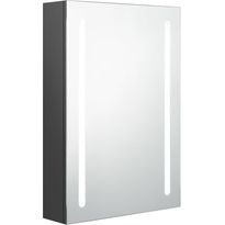 Kylpyhuoneen LED-peilikaappi, harmaa, 50x13x70cm