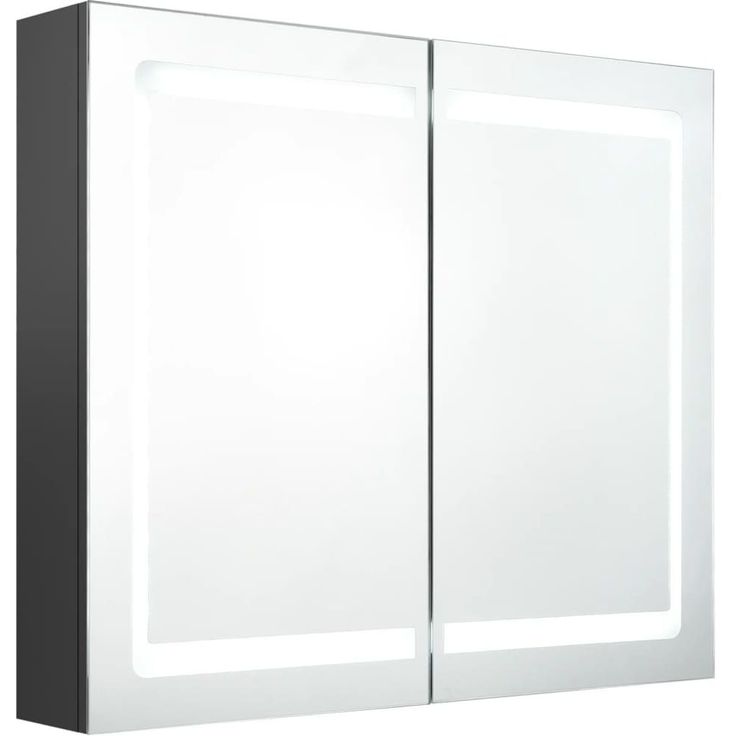 LED-kylpyhuoneen peilikaappi, harmaa, 80x12x68 cm