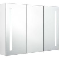 Kylpyhuoneen LED-peilikaappi, 89x14x62cm, kiiltävä valkoinen