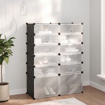 Kenkäteline FinePRICE, PP-muovi, 94x37x125 cm, musta