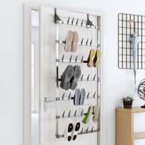 Riippuva kenkäteline FinePRICE, hopea, 66x13x139 cm