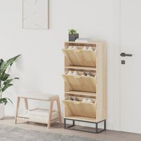 Kenkäkaappi FinePRICE, luonnonrottinki koristeella, eri värejä, 52x25x120 cm