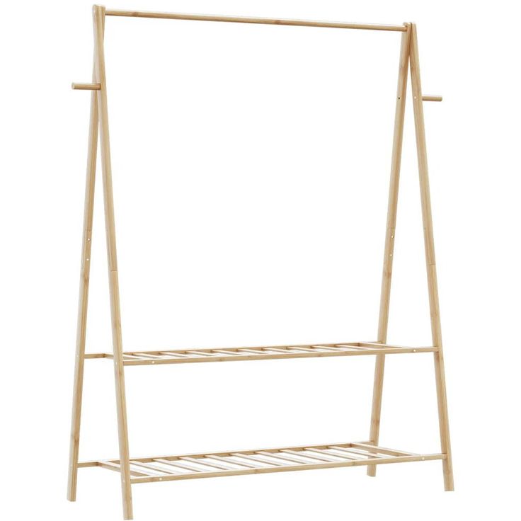 Vaateteline hyllyillä fineprice Bambu, 132 x 45,5 x 150,5 cm