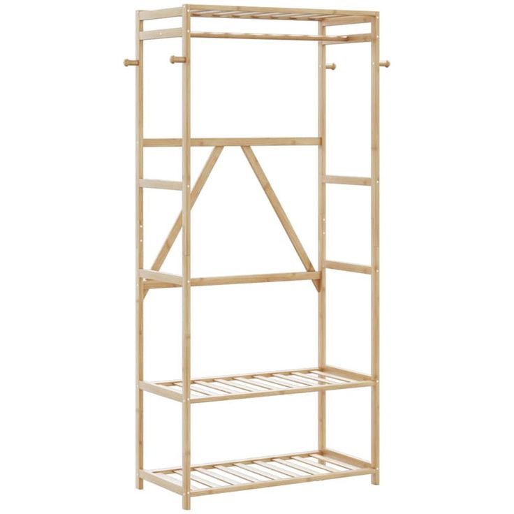 Vaateteline hyllyillä fineprice Bambu, 80x40x175 cm