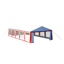 Juhlateltan ylä- ja sivupaneelit, 10x5m, punainen/valkoinen