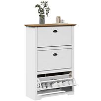 Kenkäteline FinePRICE Bodo, 80x35x118 cm, valkoinen/ruskea