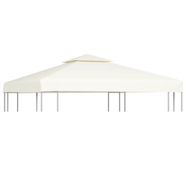 Paviljongin kangaskatto, 310g/m², kermanvalkoinen, 3x3m