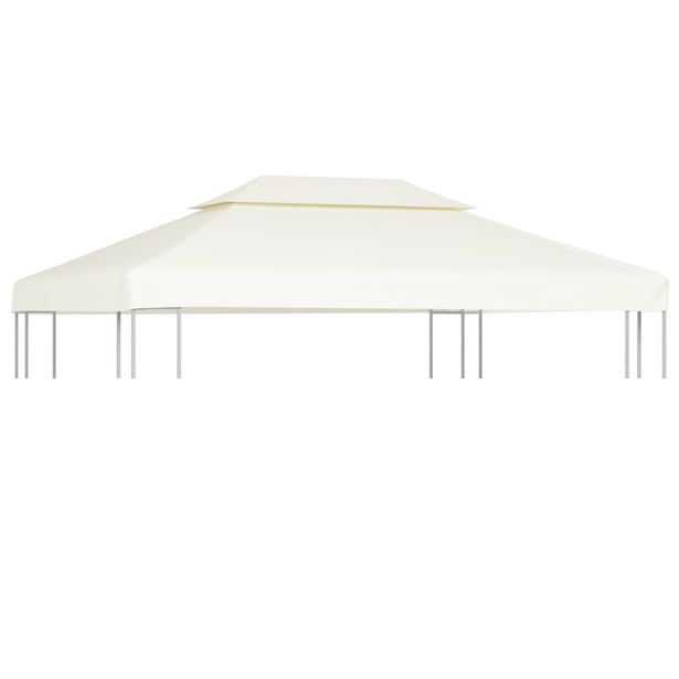 Paviljongin kangaskatto, 310g/m², kermanvalkoinen, 3x4m