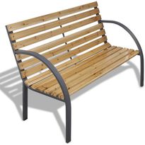 Puutarhapenkki 120 cm, puu ja rauta, Verkkokaupan poistotuote