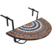Roikkuva parvekepöytä, terrakotta ja valkoinen mosaiikki