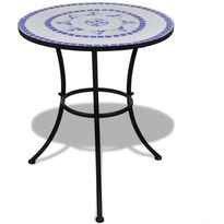 Bistropöytä 60 cm, sininen ja valkoinen mosaiikki