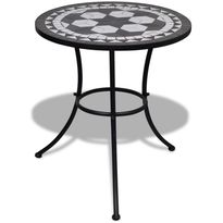 Bistropöytä 60 cm, musta ja valkoinen mosaiikki