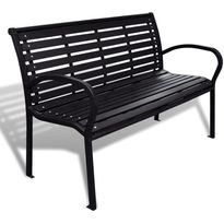 Puutarhapenkki 125 cm, teräs ja puukomposiitti musta