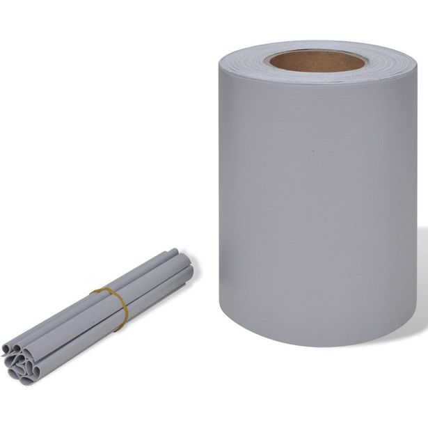 Puutarhan yksityisyyden suoja, PVC, 70x0.19m, vaaleanharmaa