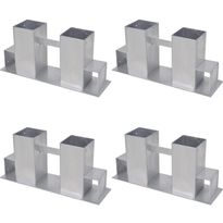 Polttopuiden pinoamistuki 4kpl, teräs, hopea