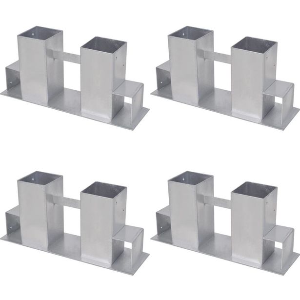 Polttopuiden pinoamistuki 4kpl, teräs, hopea