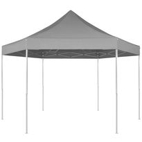 Juhlateltta Pop-up, kuusikulmainen, avoin, harmaa, 3.6x3.1m
