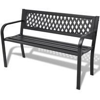 Puutarhapenkki 118 cm, teräs, musta
