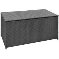 Puutarhan säilytyslaatikko, 120x50x60 cm, musta polyrottinki, Verkkokaupan poistotuote