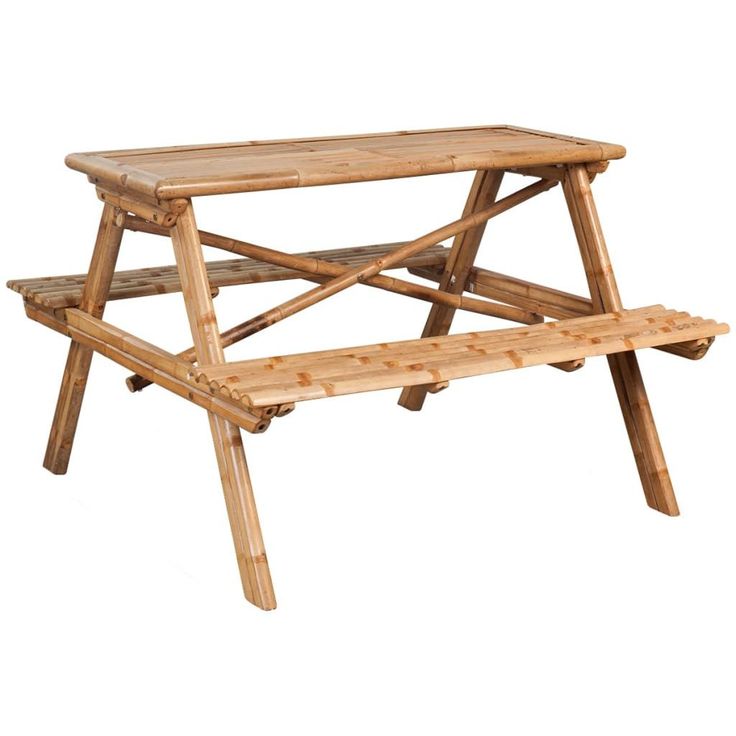 Piknikpöytä, 120x120x78 cm, bambu