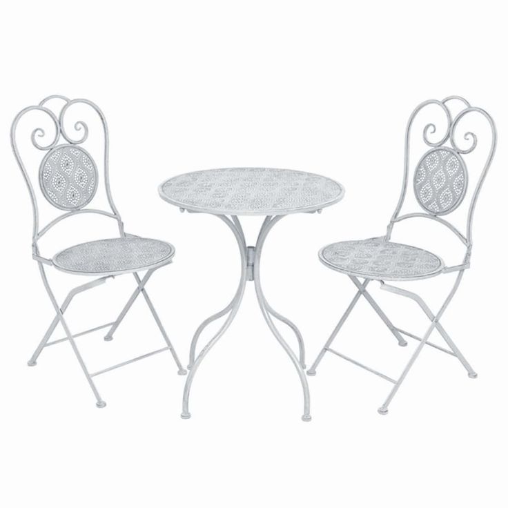 3-osainen bistrosarja, teräs, harmahtavan valkoinen