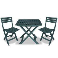3-osainen kokoontaittuva bistrosarja muovi vihreä