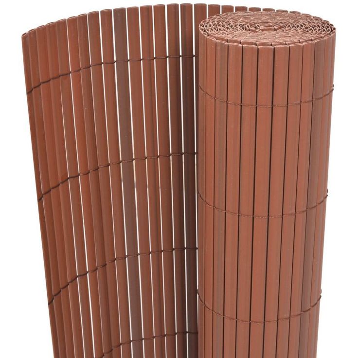 Kaksipuolinen puutarha-aita, PVC, 90x300cm, ruskea