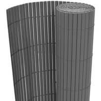 Kaksipuolinen puutarha-aita, PVC, 90x500cm, harmaa