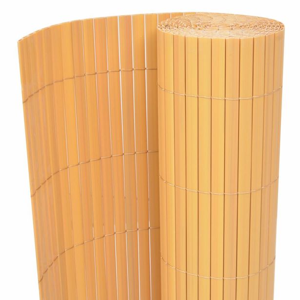Kaksipuolinen puutarha-aita, PVC, 150x300cm, keltainen