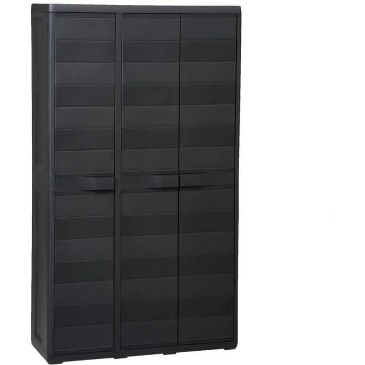 Puutarhan varastokaappi 4 hyllyä musta_1