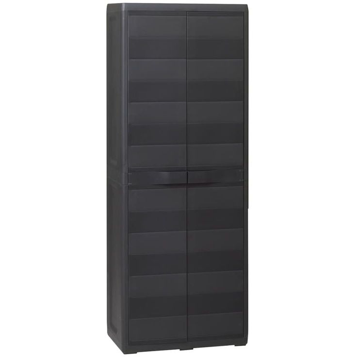 Puutarhan varastokaappi 3 hyllyä musta_1