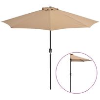 Aurinkovarjo ulkotiloihin, alumiinitanko, 270x135 cm, taupe