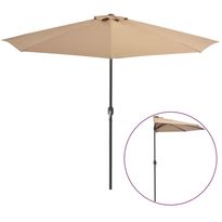 Parvekkeen puoliaurinkovarjo, alumiinitanko, 300x150 cm, ruskea