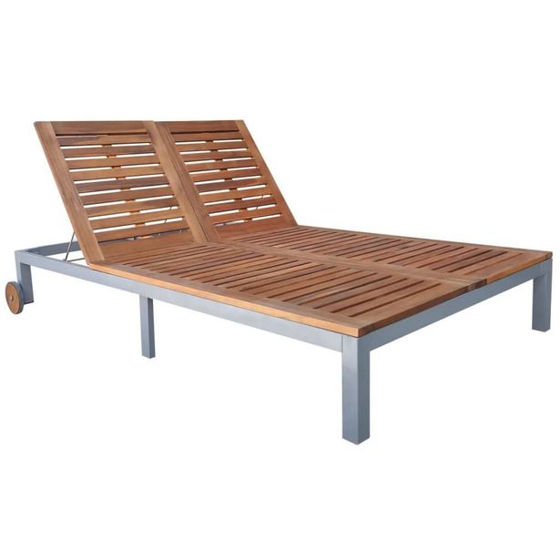 Kahden hengen aurinkotuoli, 200x120 cm, akaasiapuu