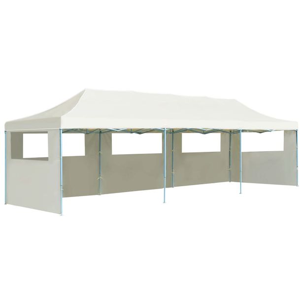 Juhlateltta Pop-up kokoontaitettava, 5 sivuseinää, 3x9m, kerma